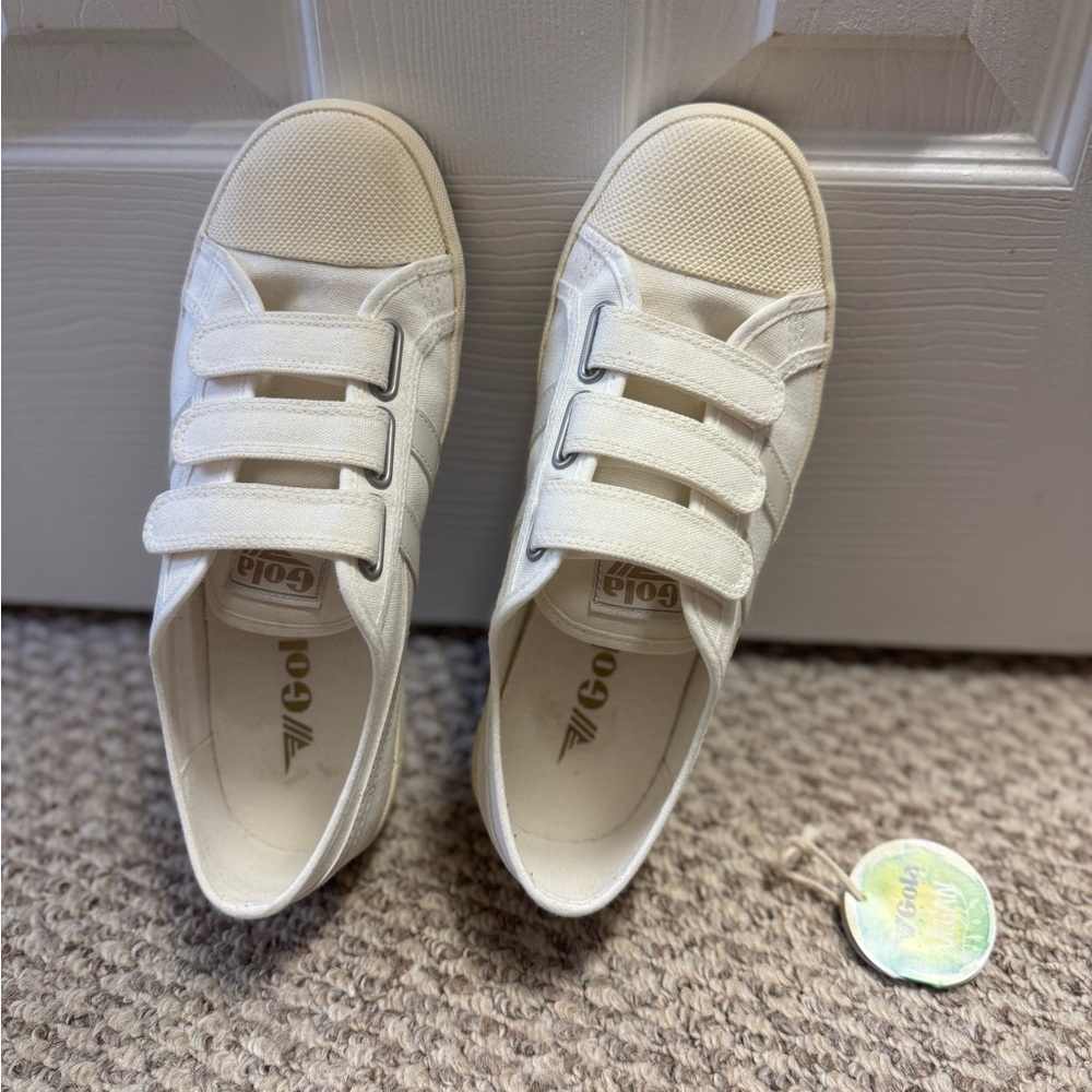 Gola Cream Canvas Velcro Sneakers - Picture 7 of 9